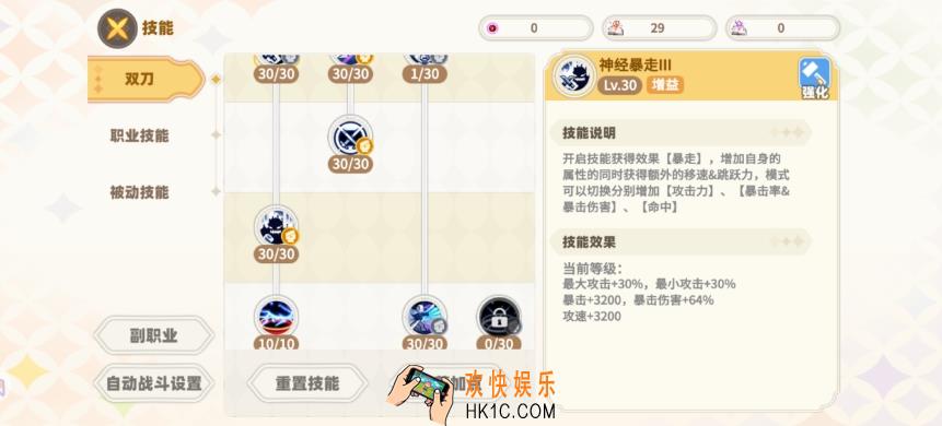 彩虹橙双刀技能加点攻略 双刀职业技能加点分享