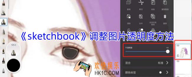 sketchbook怎么调图片透明度
