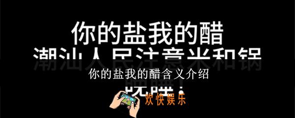 你的盐我的醋是什么意思