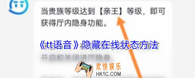 tt语音怎么隐藏在线状态