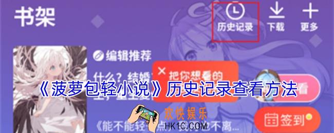 菠萝包轻小说怎么看历史记录