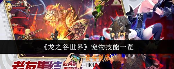 龙之谷世界宠物技能有哪些