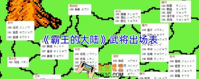 霸王的大陆武将出场表