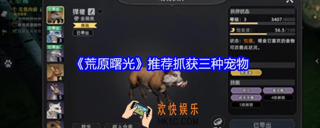 荒原曙光推荐抓获三种宠物