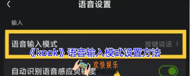 kook怎么设置语音输入模式