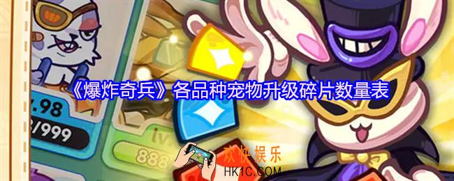 爆炸奇兵宠物升级碎片是多少