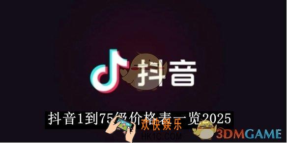 抖音1到75级价格表一览2025