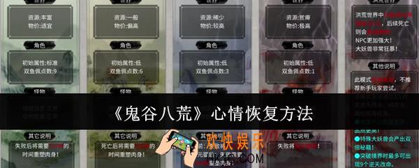 鬼谷八荒心情怎么恢复