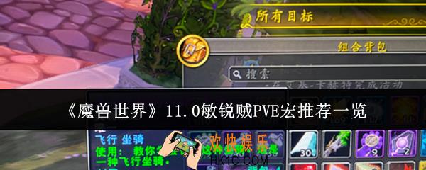 魔兽世界11.0敏锐贼PVE宏哪些好用