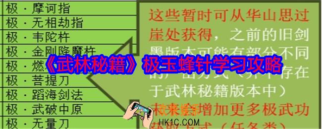 武林秘籍极玉蜂针怎么学习