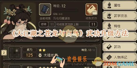 大江湖之苍龙与白鸟武功升级方法