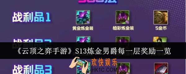 云顶之弈手游S13炼金男爵每一层奖励有哪些