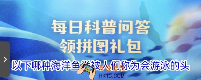 以下哪种海洋鱼类被人们称为会游泳的头