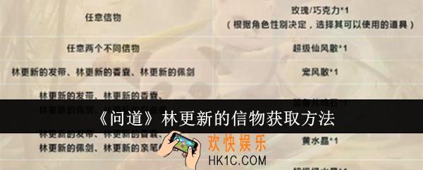 问道林更新的信物怎么获取
