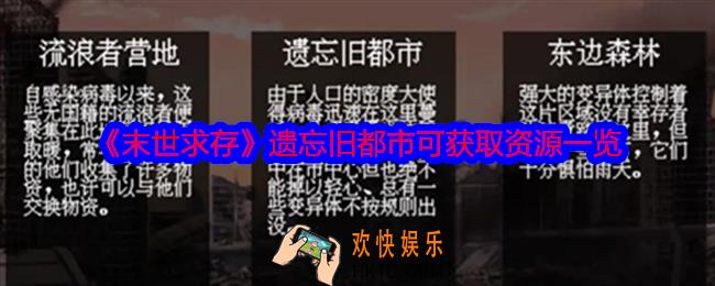末世求存遗忘旧都市有哪些资源