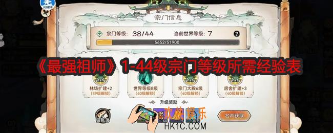 最强祖师宗门升级经验是多少