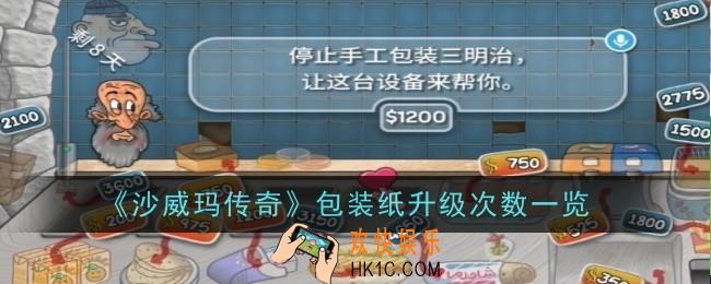 沙威玛传奇包装纸升级次数是什么