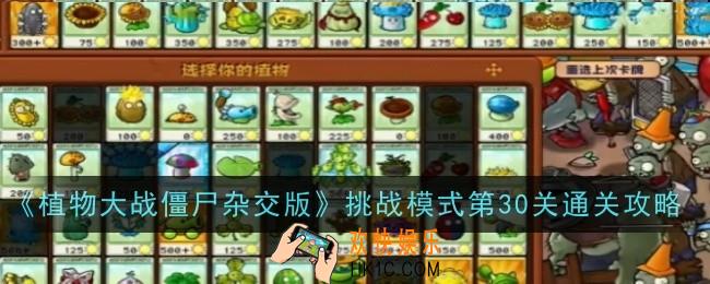 植物大战僵尸杂交版挑战模式第30关怎么玩