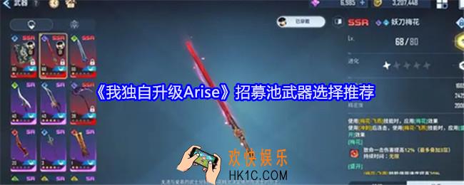 我独自升级Arise招募池武器选择什么