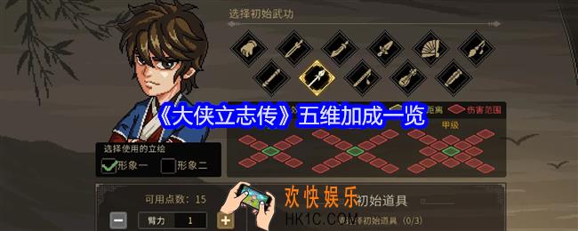 大侠立志传五维加成一览