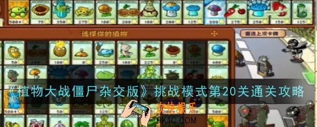 植物大战僵尸杂交版挑战模式第20关怎么玩