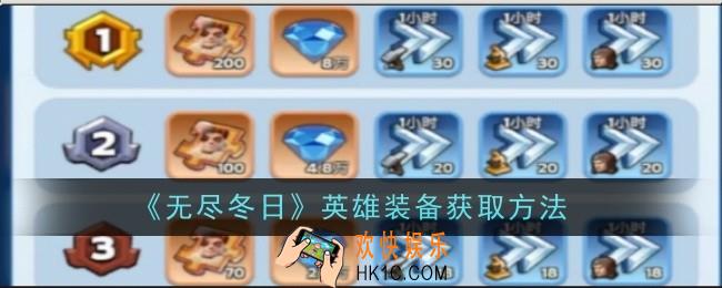 无尽冬日英雄装备怎么获取