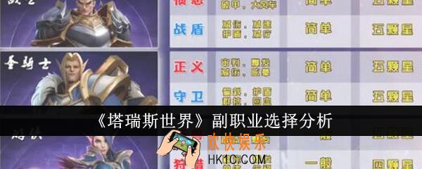 塔瑞斯世界副职业怎么选