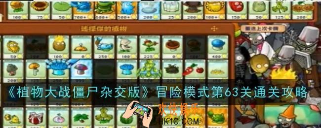 植物大战僵尸杂交版冒险模式第63关怎么通关
