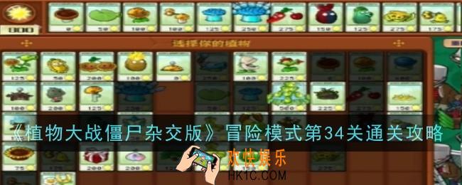 植物大战僵尸杂交版冒险模式第34关怎么通关