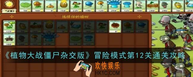 植物大战僵尸杂交版冒险模式第12关怎么通关