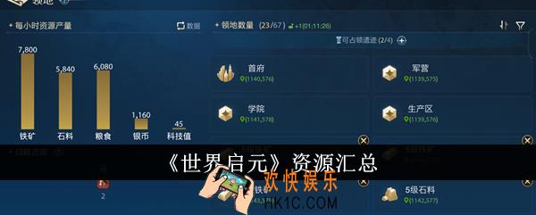世界启元有哪些资源