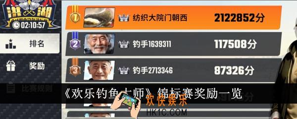 欢乐钓鱼大师锦标赛奖励有哪些
