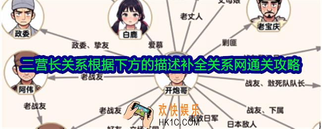 脑力侦探二营长关系根据下方的描述补全关系网怎么过关