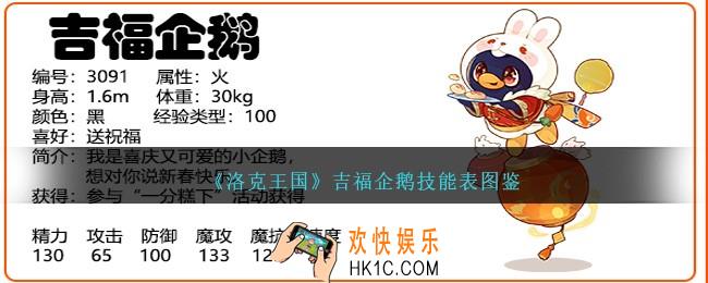 洛克王国吉福企鹅技能表图鉴