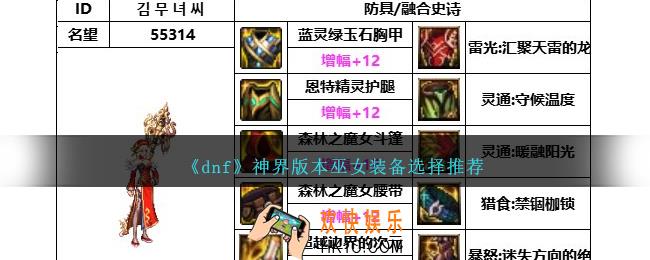 DNF神界版本巫女带什么装备