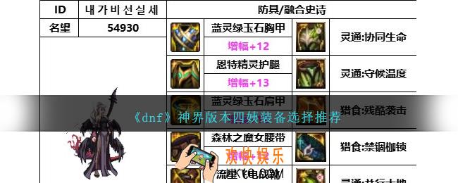 DNF神界版本四姨带什么装备