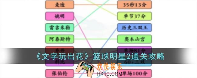 文字玩出花篮球明星2怎么过