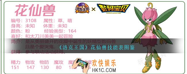 洛克王国花仙兽技能表图鉴