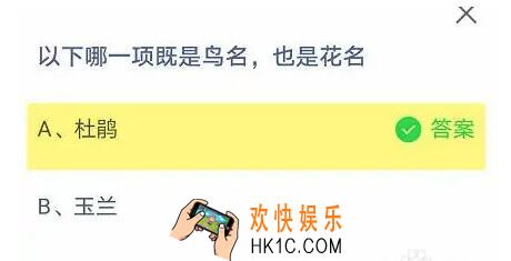 以下哪一项既是鸟名，也是花名