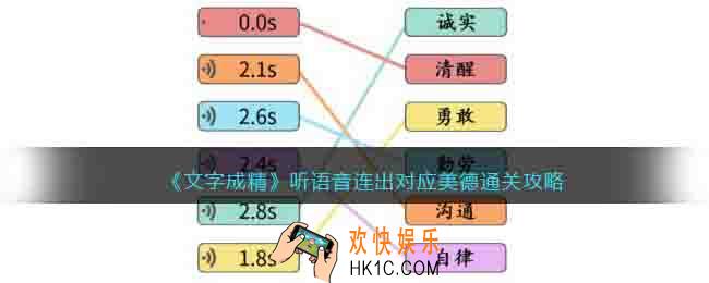 文字成精听语音连出对应美德怎么过