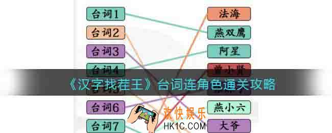 汉字找茬王台词连角色怎么过关