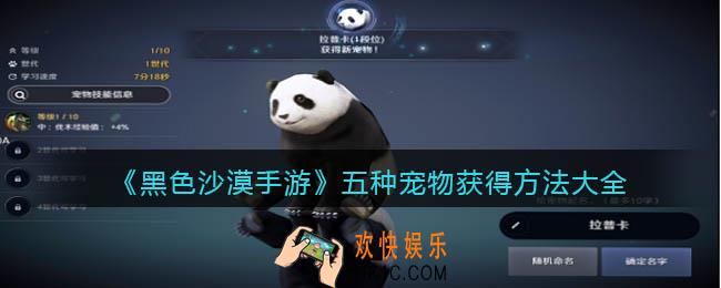 黑色沙漠手游宠物获得方法大全_五种宠物怎么获得