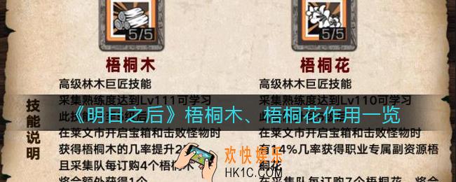 明日之后梧桐木梧桐花有什么用_梧桐木、梧桐花作用一览