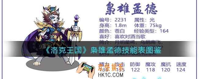 洛克王国枭雄孟德技能表图鉴_枭雄孟德怎么样/厉害吗