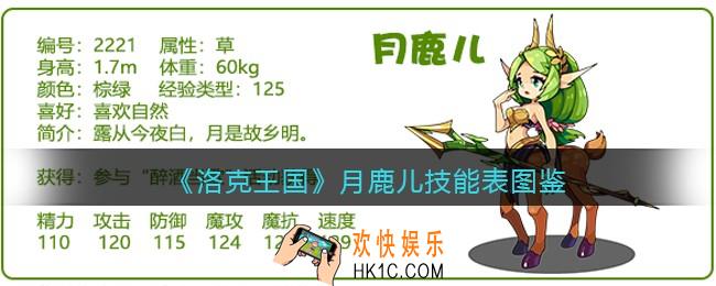洛克王国月鹿儿技能表图鉴_月鹿儿怎么样/厉害吗