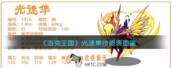 洛克王国光速隼技能表图鉴_光速隼怎么样/厉害吗