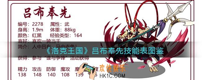洛克王国吕布奉先技能表图鉴_吕布奉先怎么样