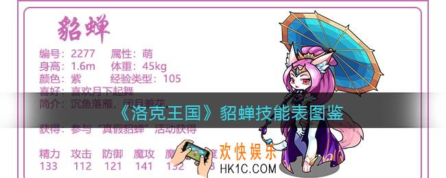 洛克王国貂蝉技能表图鉴_貂蝉怎么样/厉害吗