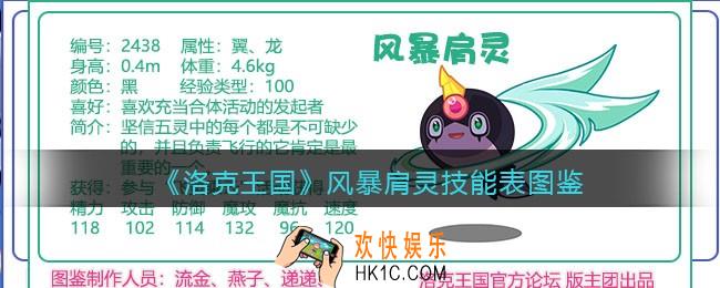 洛克王国风暴肩灵技能表_风暴肩灵怎么样/厉害吗