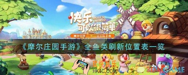 摩尔庄园手游全鱼类刷新位置在哪里_全鱼类刷新位置表一览